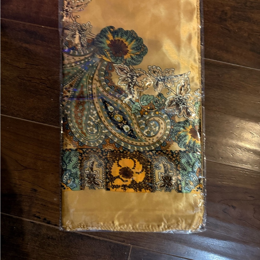 Floral Paisley Scarf in Yellow and Green